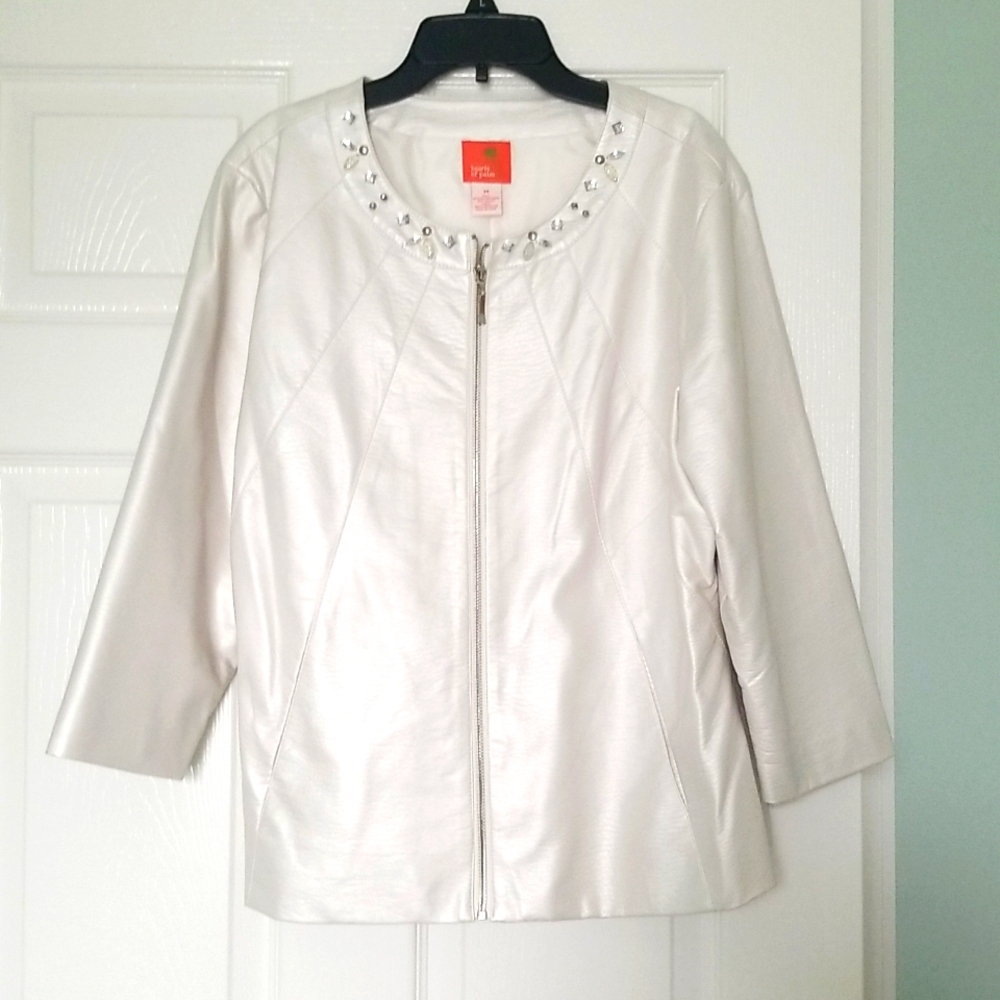 White leather like jacket